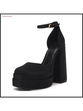 Platform Heels Chunky High Heels Ankle Buckle Strap Pumps Party Wedding Dress